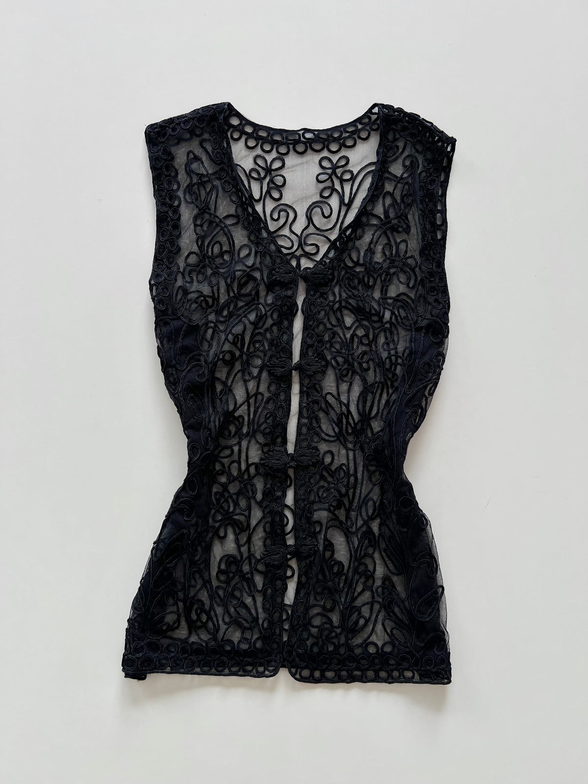 Embroidered Sheer Top-Bust 36 to 38