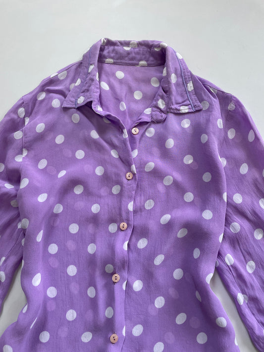 Sheer Polka Dot Shirt-Bust 34