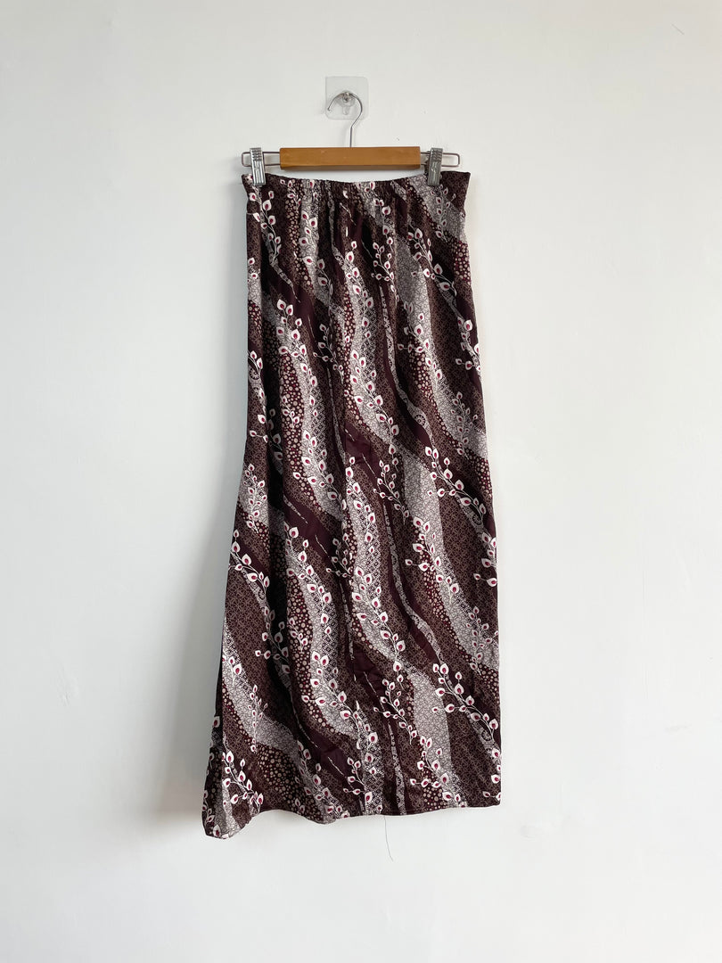 Grey&Brown Satin Skirt-Waist 24 to 26