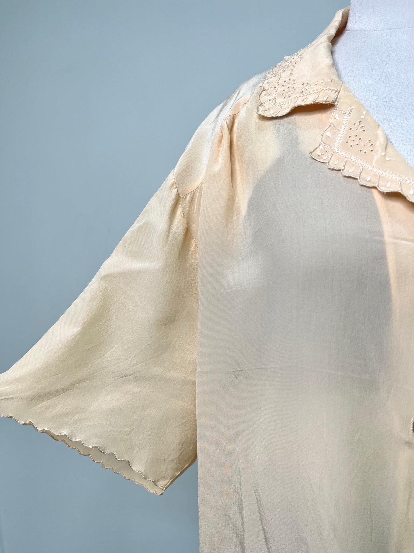 Embroidered Pure Silk Shirt-Bust 44