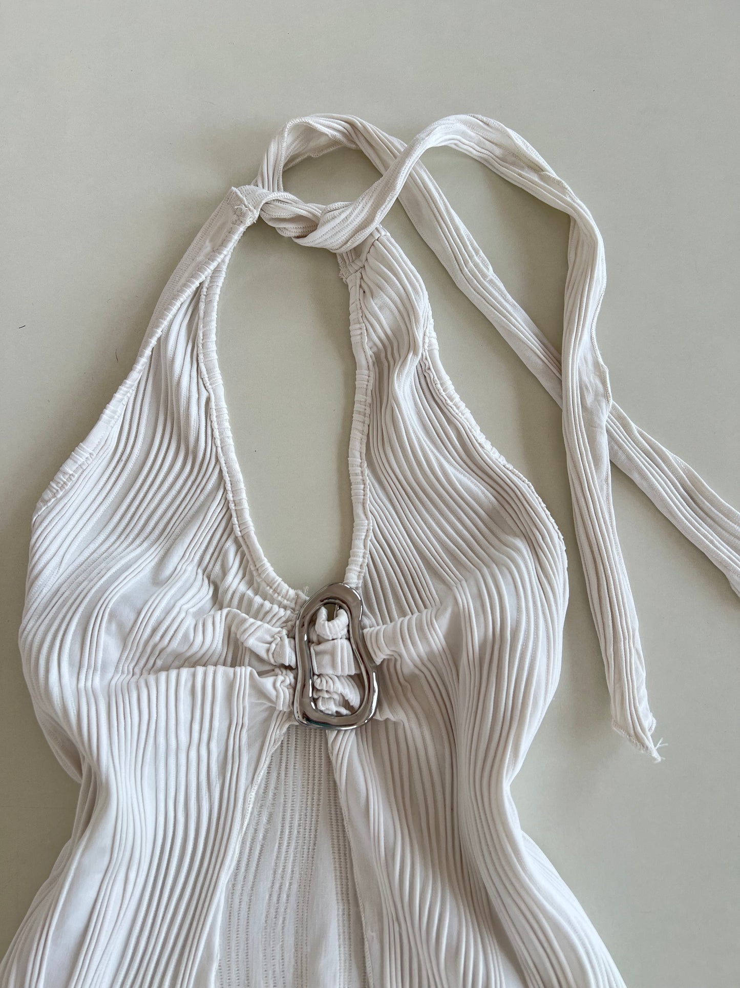 White Halter Top-Bust 34 to 36
