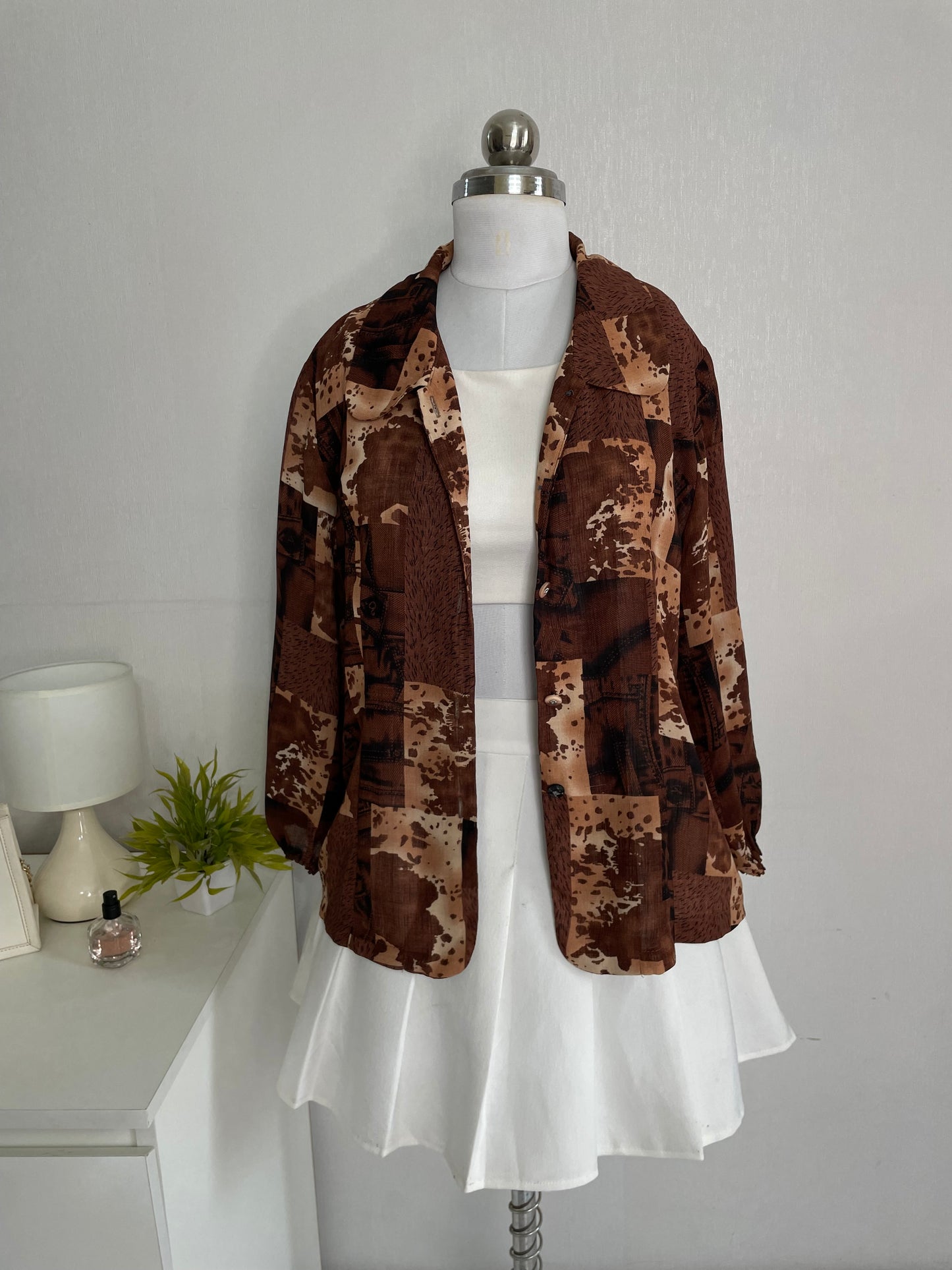 VINTAGE BROWN SHIRT - BUST 42