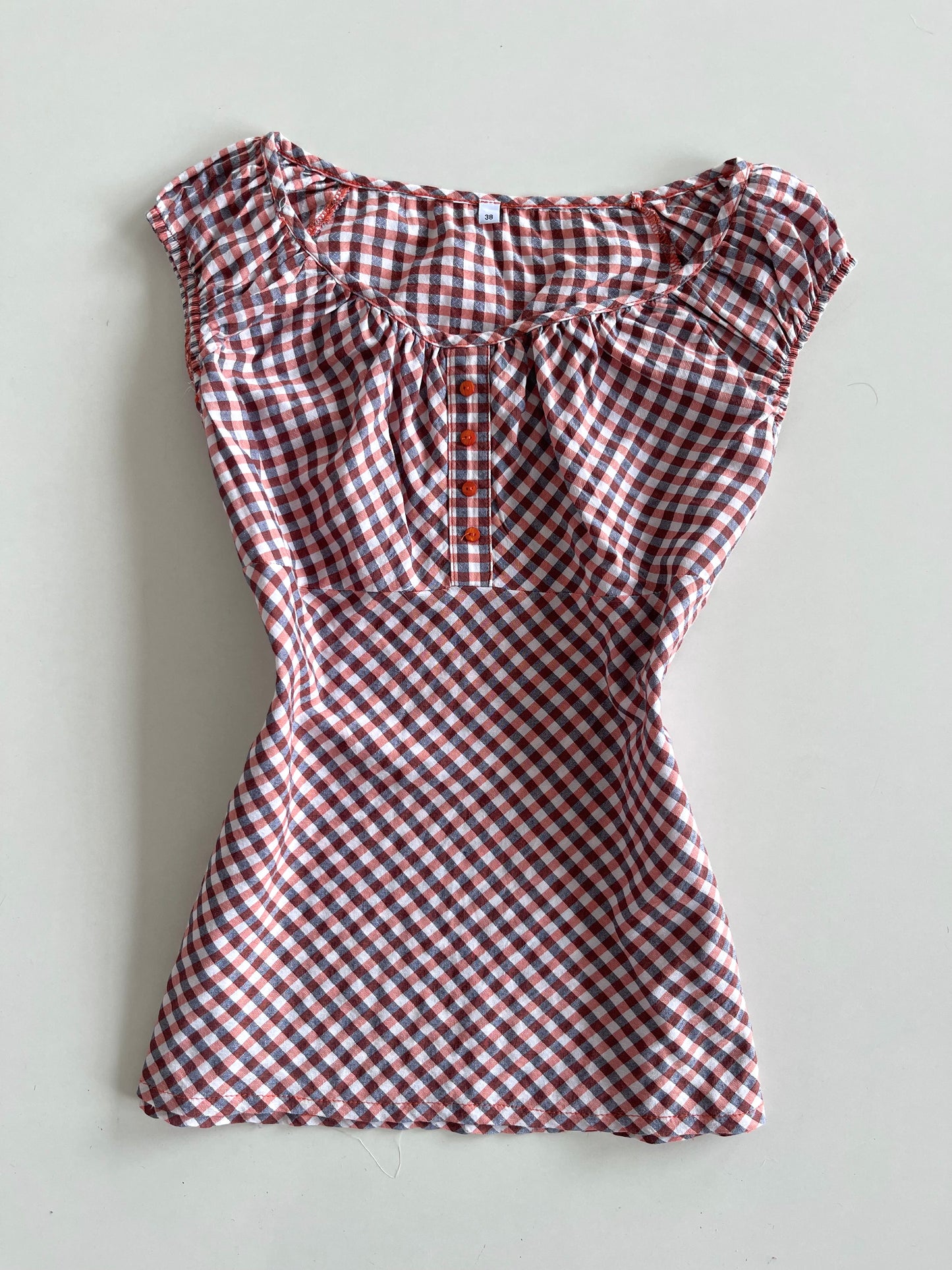 Gingham Vintage Top-Bust 34