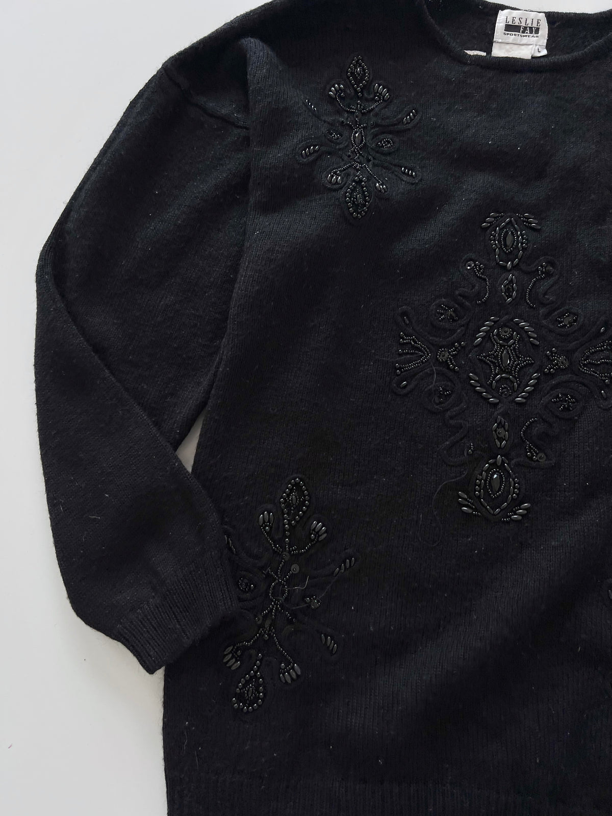 Leslie Fay Hand Embroidered Sweater-Bust 50