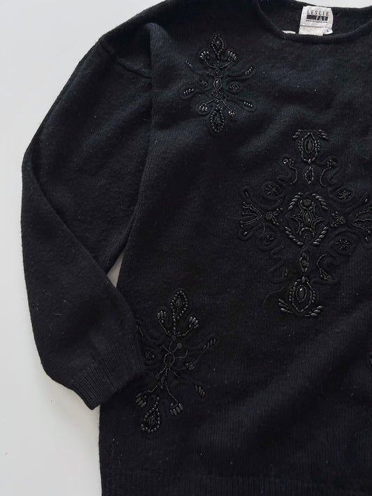 Leslie Fay Hand Embroidered Sweater-Bust 50