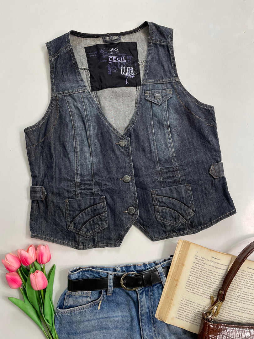 Cecil Denim Waistcoat-Bust 40