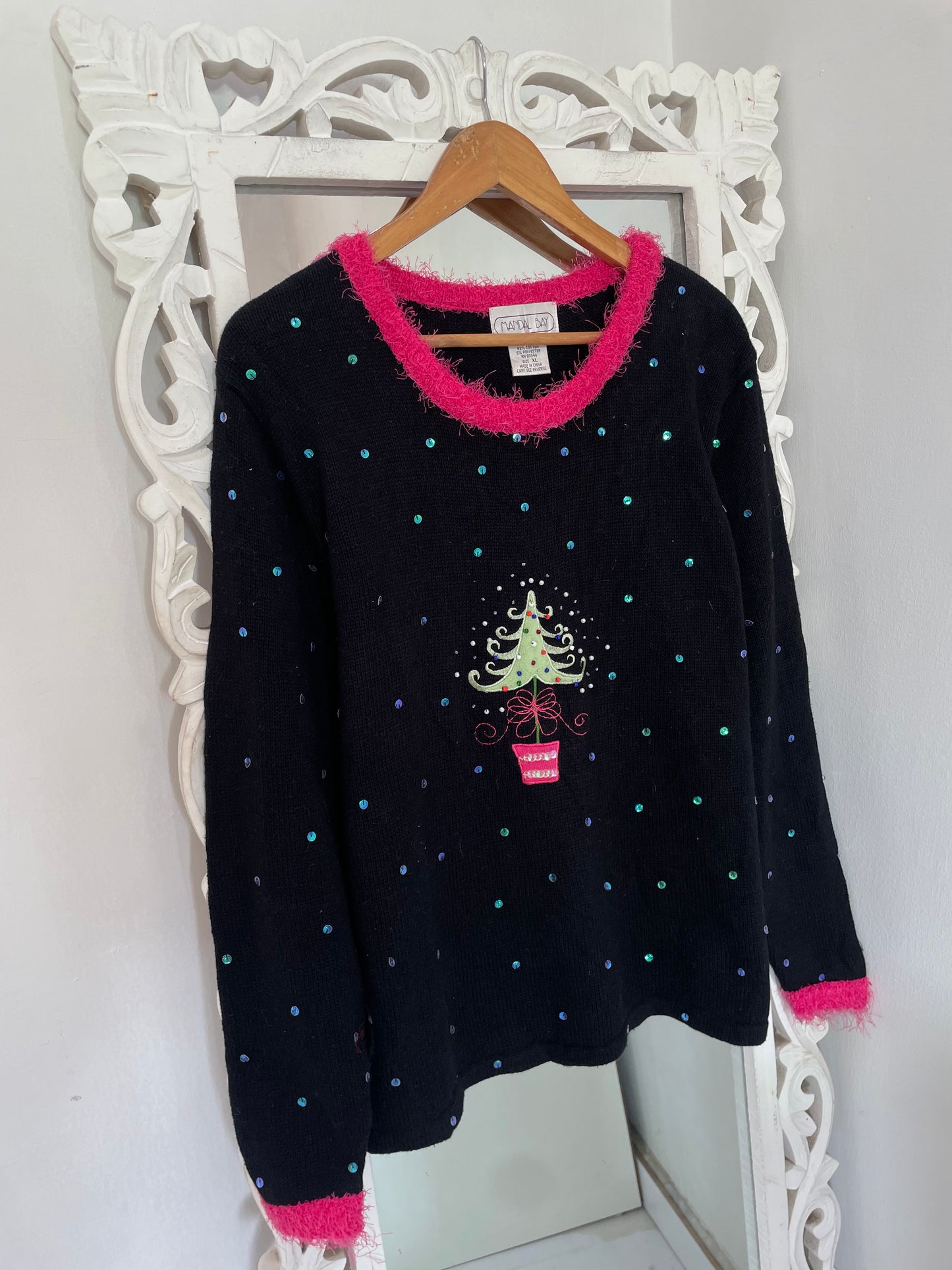 Mandal Bay Embroidered Christmas Sweater-Bust 44