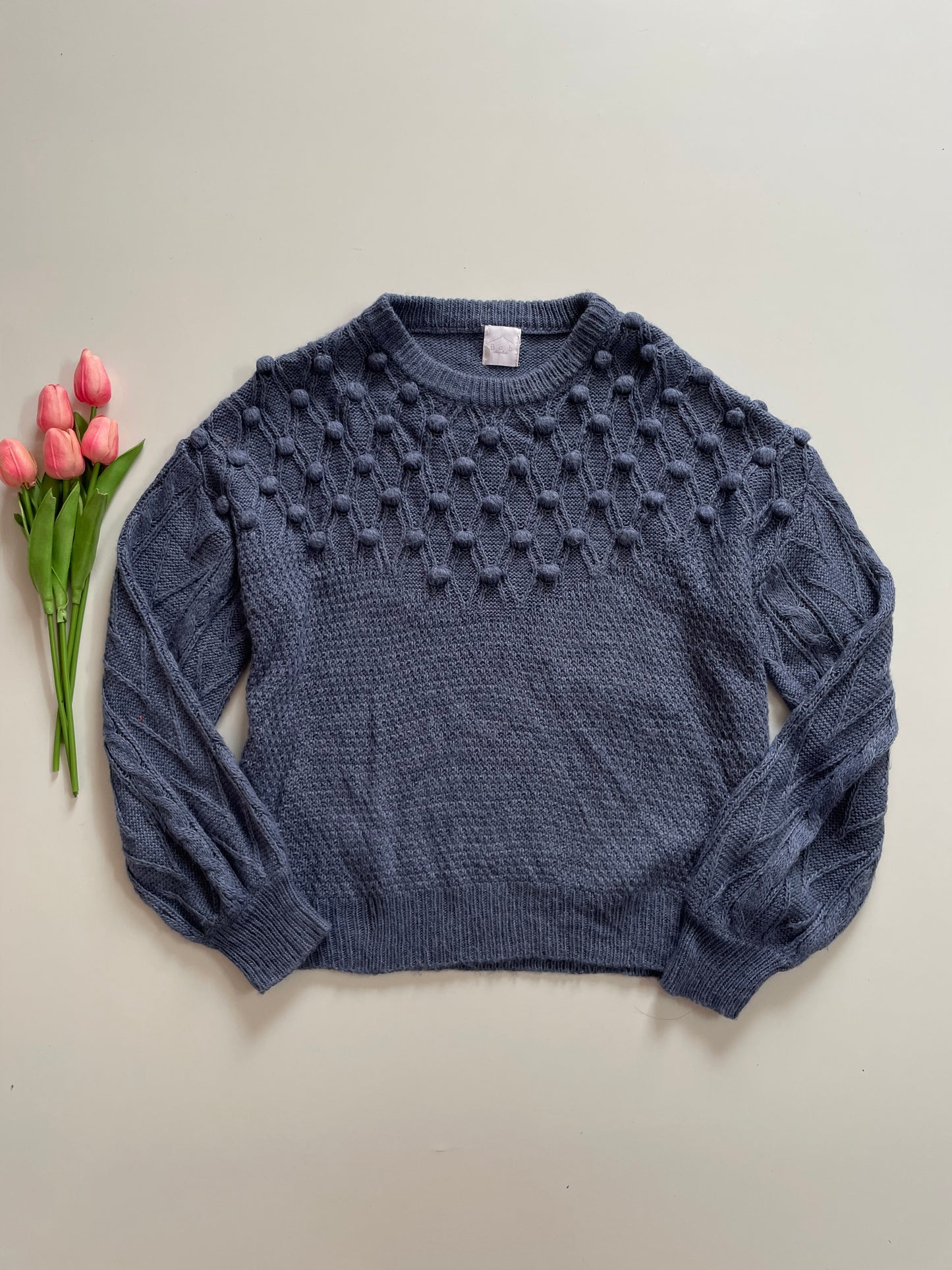 DARK PIGEON BLUE SOFT KNIT - BUST 44 TO 48