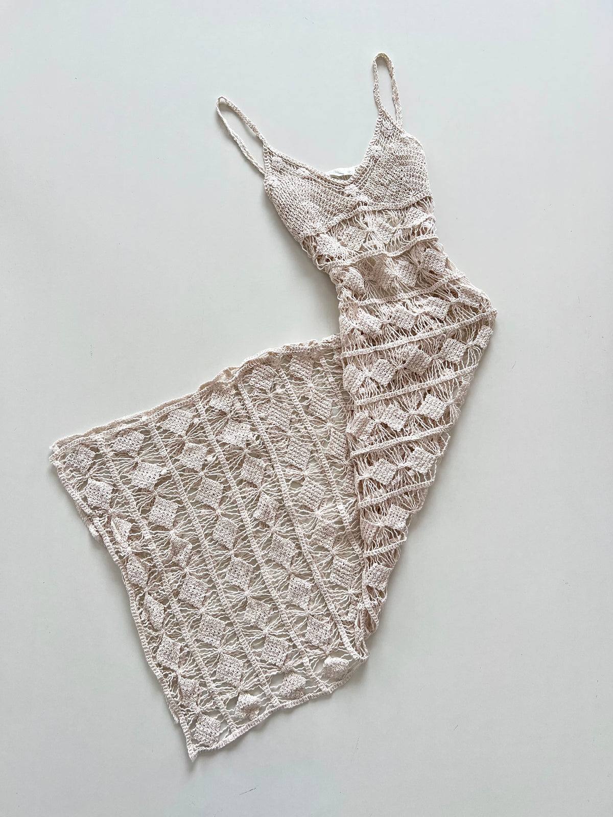 Flamant Rose Crochet Sheer Dress-Bust 36