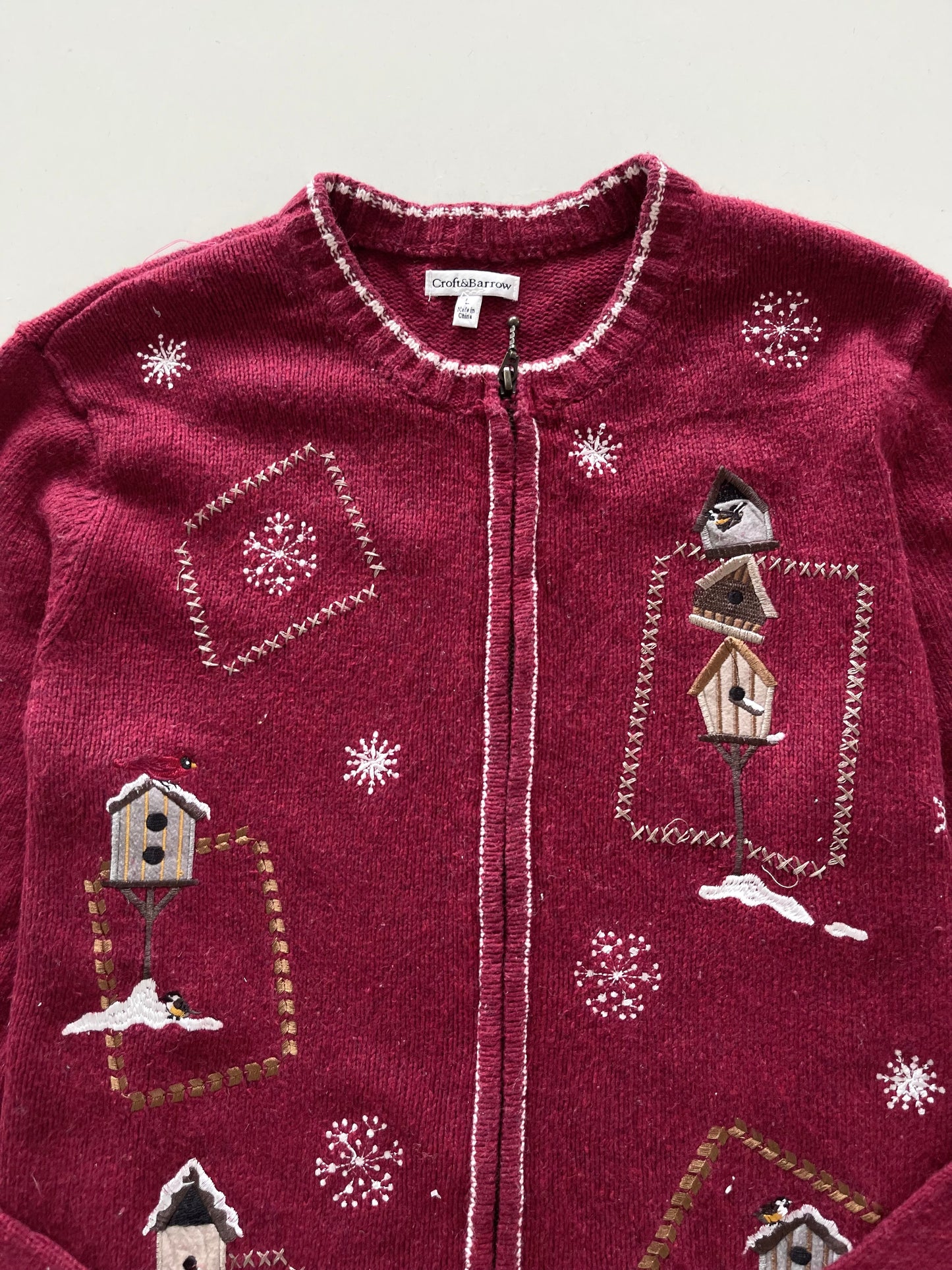 Croft & Barrow Embroidered Vintage Zipper-Bust 46