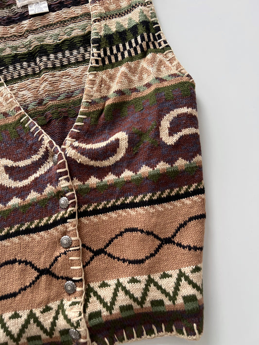 Entree Embroidered Vest Sweater-Bust 46