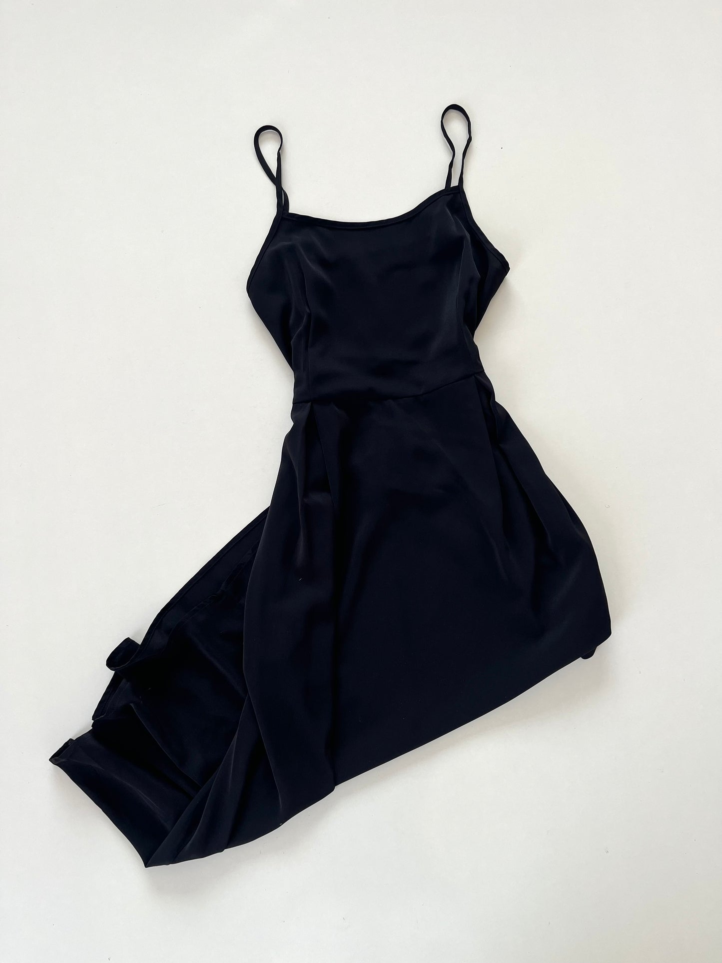 Solid Black Slip Dress-Bust 36