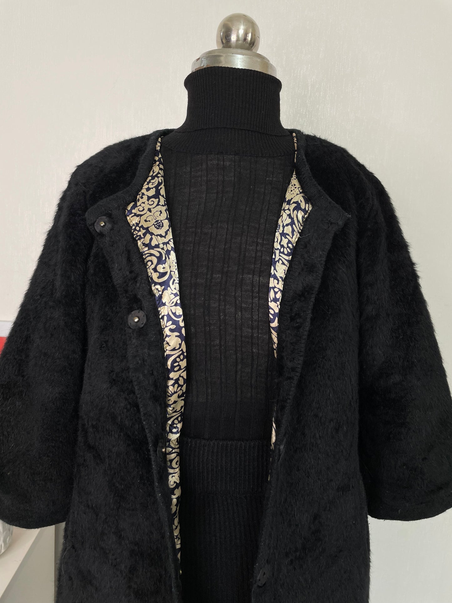 Black Fur Coat-Bust 34