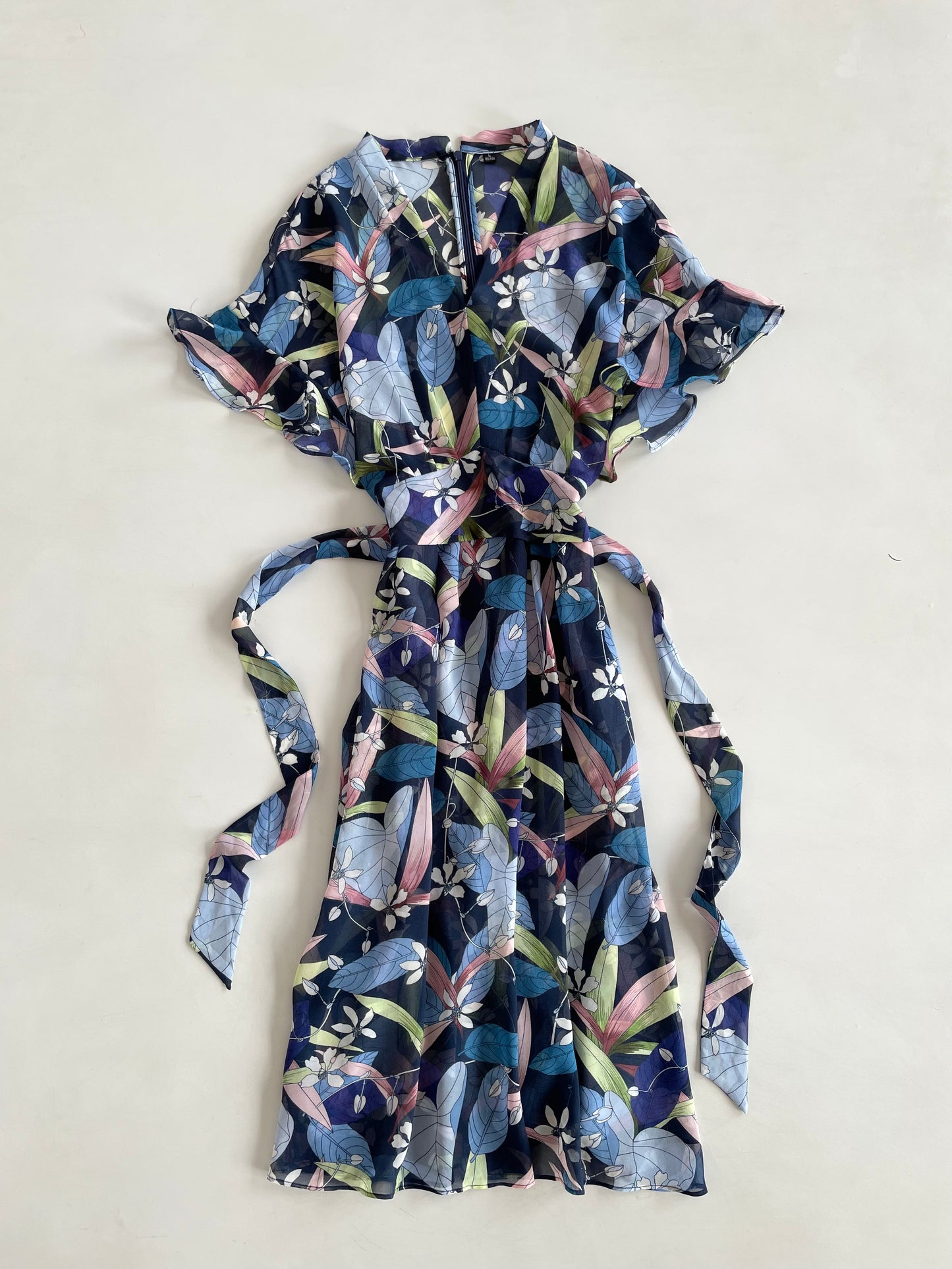 Floral Vintage Sheer Dress-Bust 36