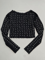 Pearls & Rhinestones Sheer Top-Bust 38 to 40