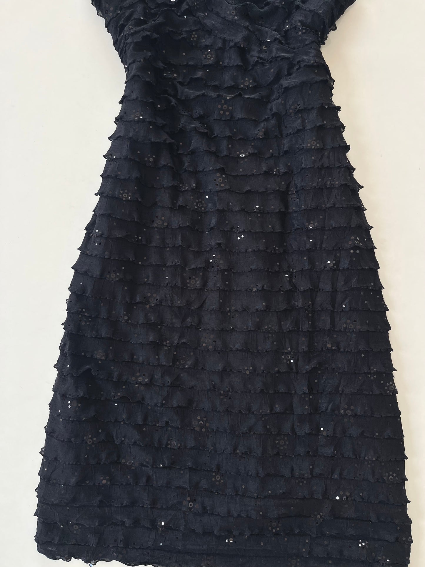 Fashion Bug Sequin Ruffle Dress-Bust 38 to 40