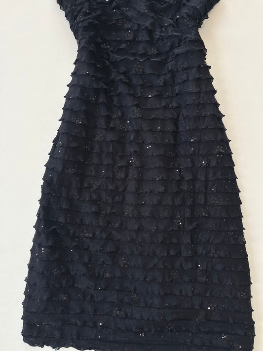 Fashion Bug Sequin Ruffle Dress-Bust 38 to 40