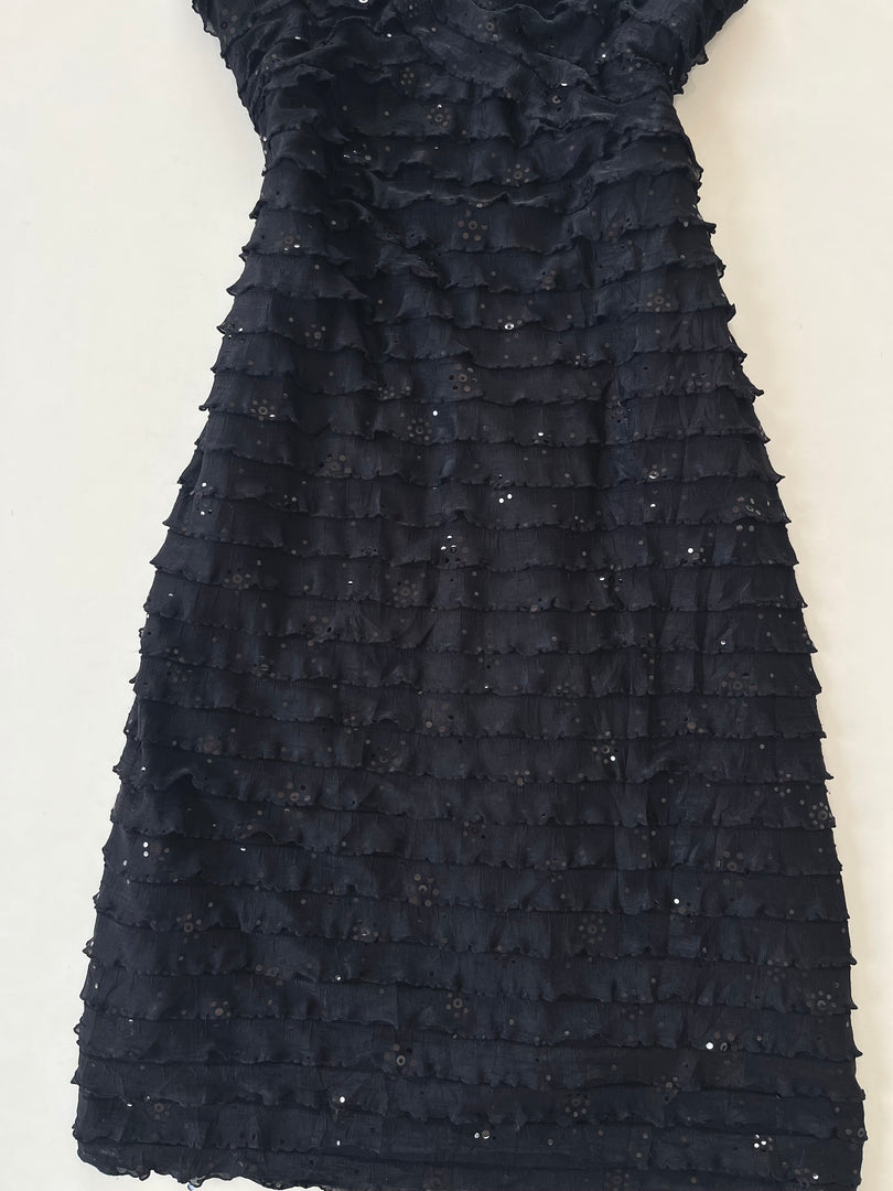 Fashion Bug Sequin Ruffle Dress-Bust 38 to 40