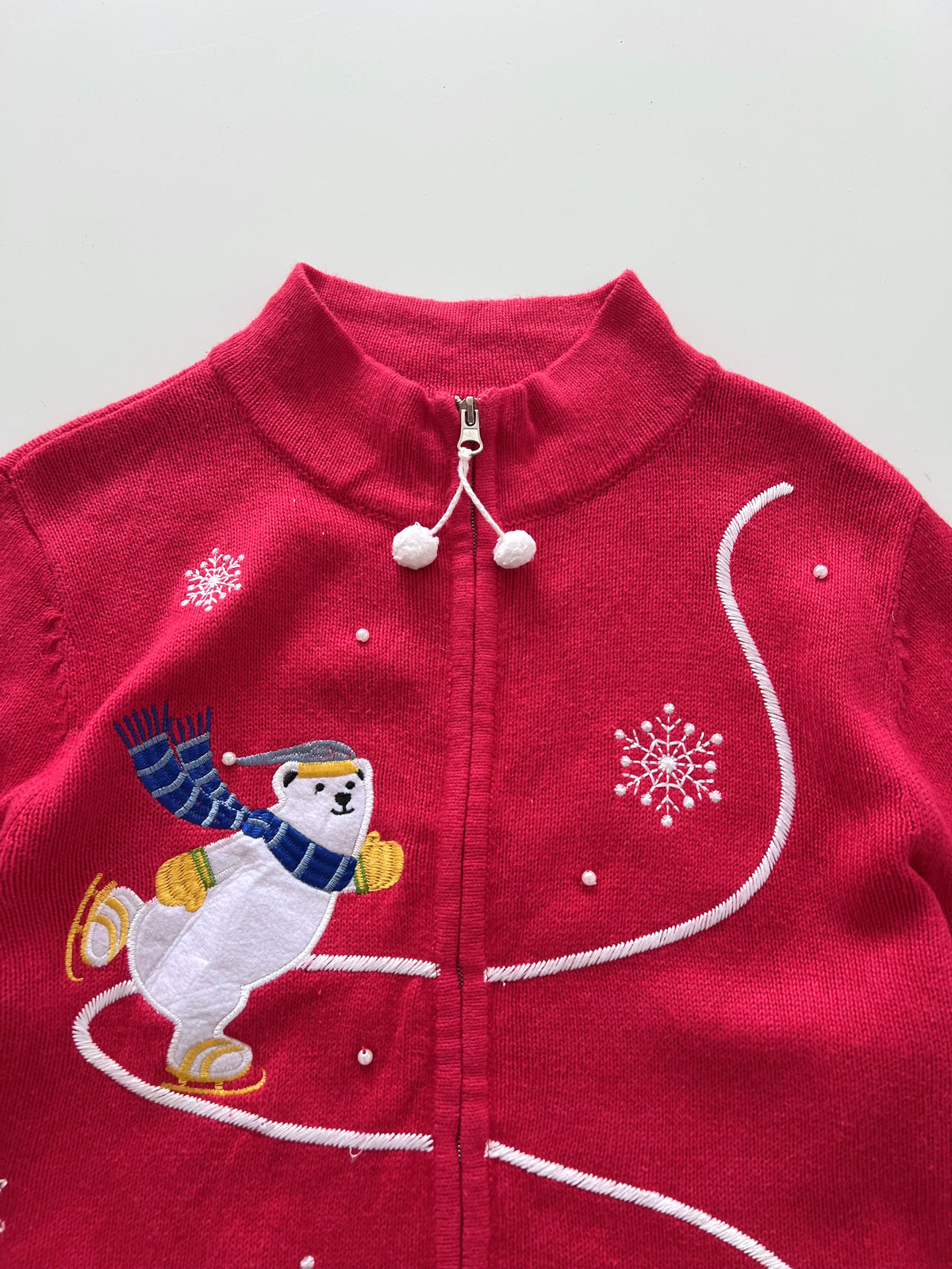 Nouveaux Embroidered Christmas Zipper Sweater-Bust  42