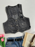 Load image into Gallery viewer, BeniSimo Denim Waistcoat-Bust 32
