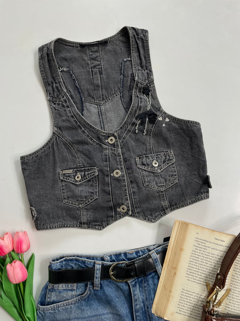 BeniSimo Denim Waistcoat-Bust 32