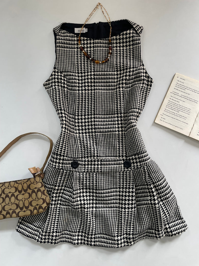 Blanco Houndstooth Winter Dress-Bust 34