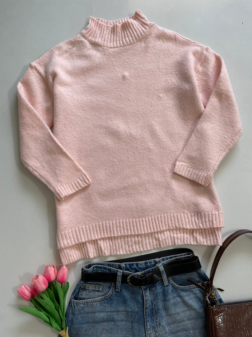 Baby Pink Soft Chunky Sweater-Bust42