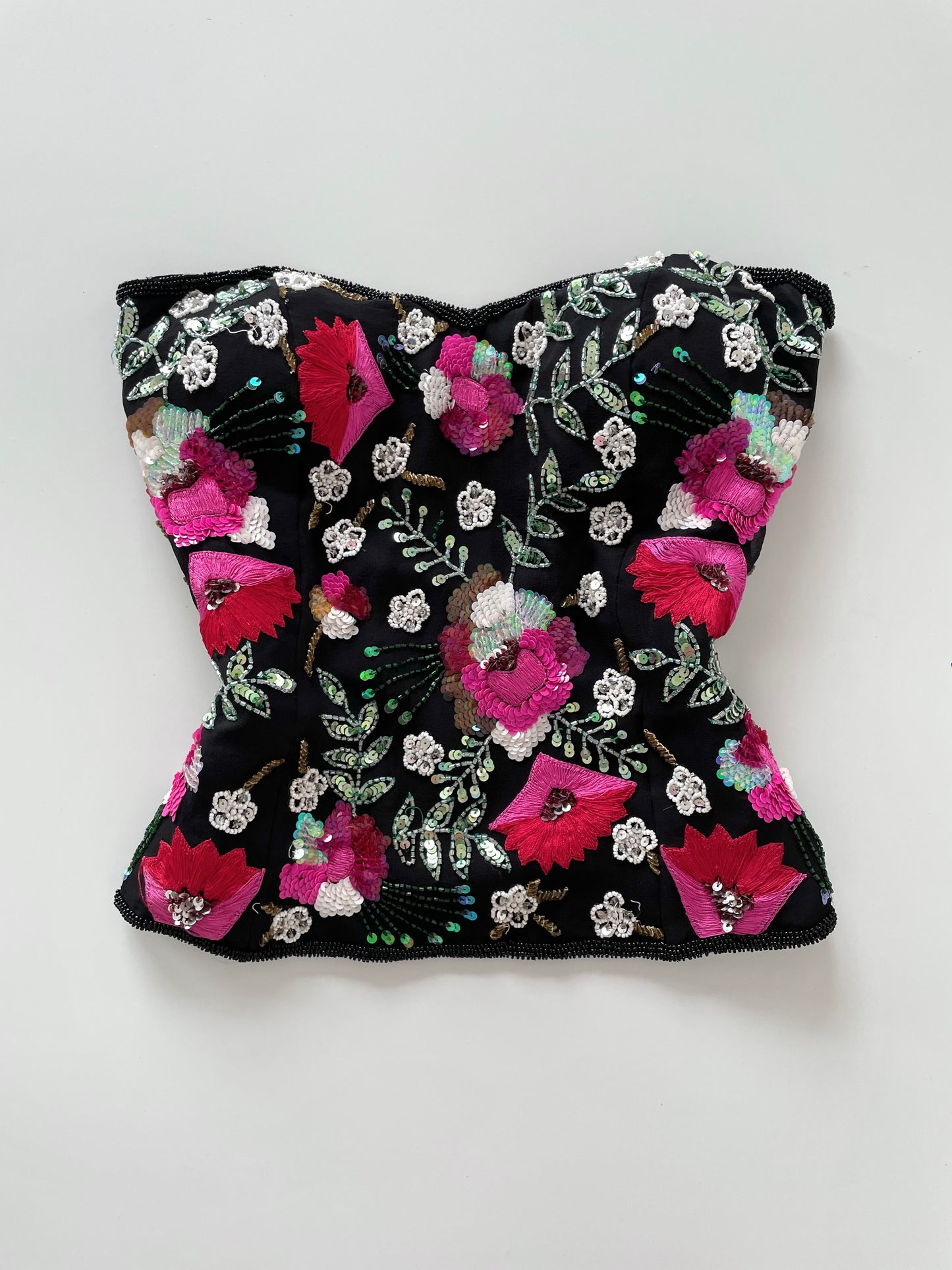 Murex Embroidered 100% Silk Tube Top-Bust 36