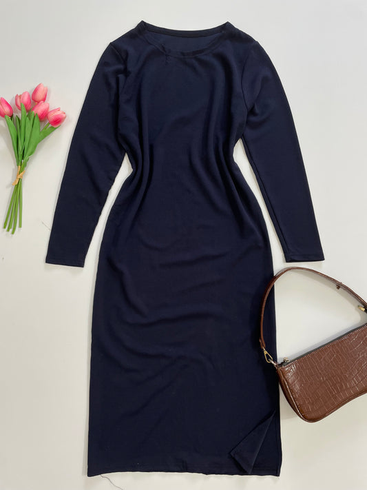 Solid Blue Dress-Bust 36