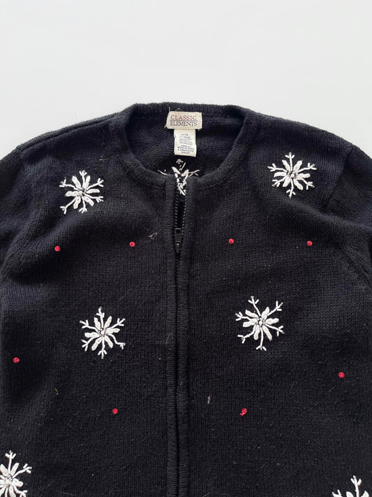 Classic Elements Christmas Embroidered Zipper Sweater-Bust 42