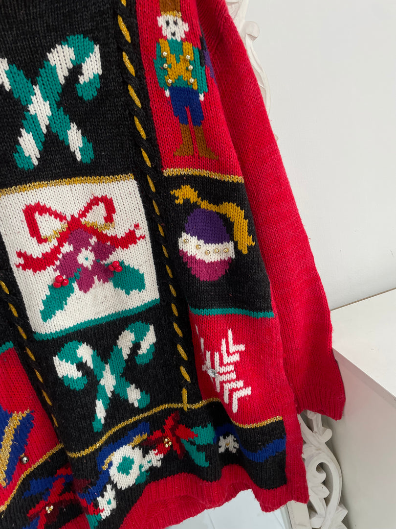 Embroidered Christmas Sweater-Bust 44