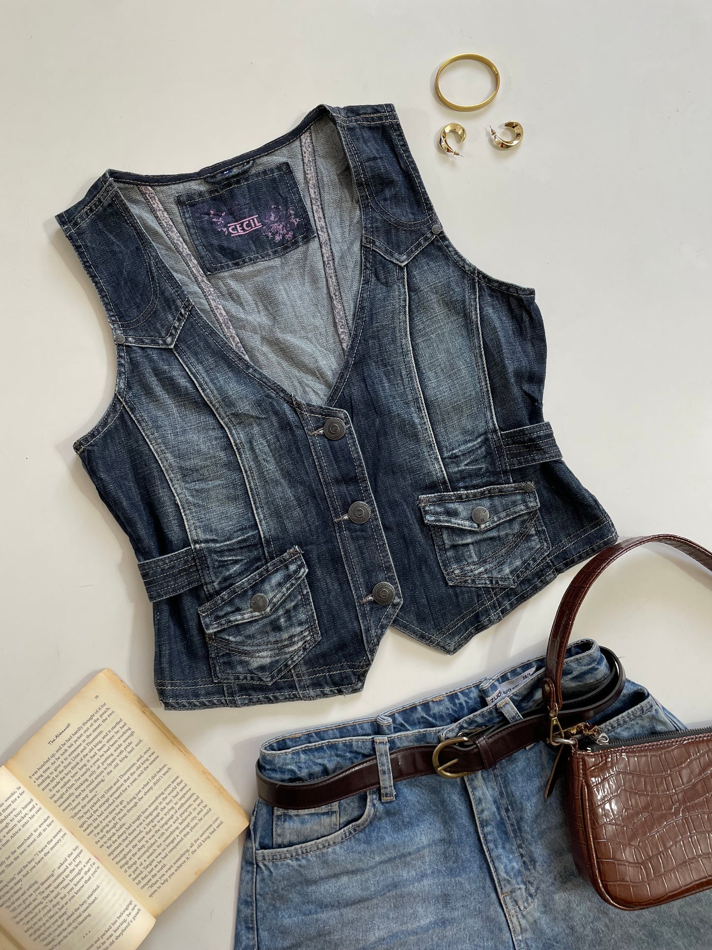 Cecil Vintage Denim Waistcoat - Bust 38