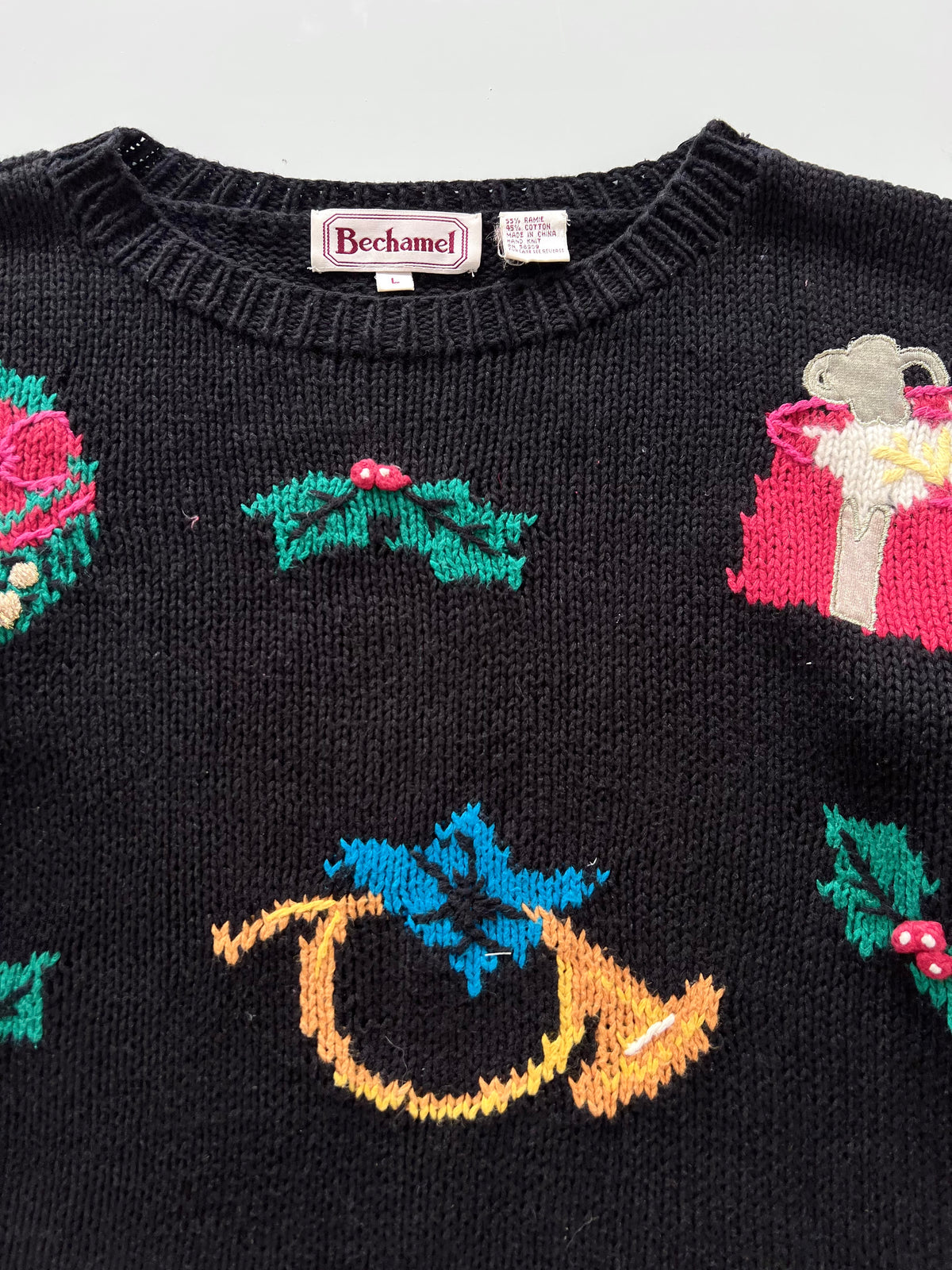 Bechamel Embroidered Christmas Sweater-Bust 50