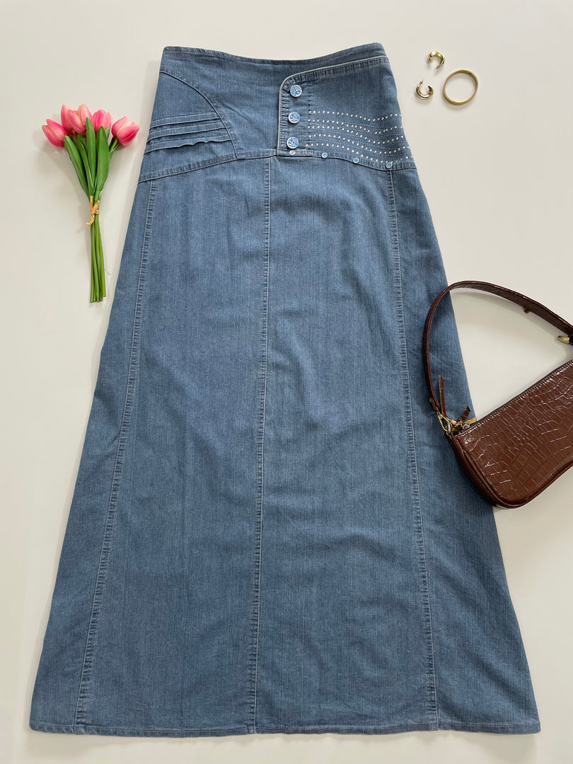 Vintage Denim Skirt-Waist 36