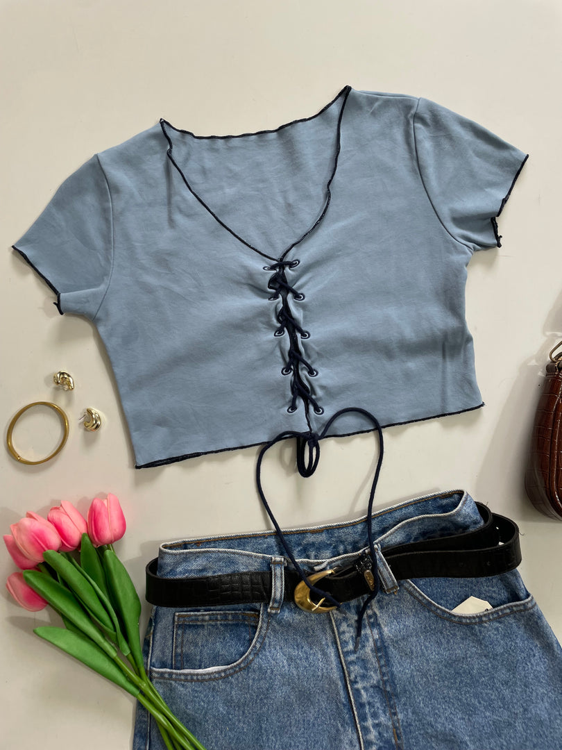 Powder Blue Top-Bust 30 to 32