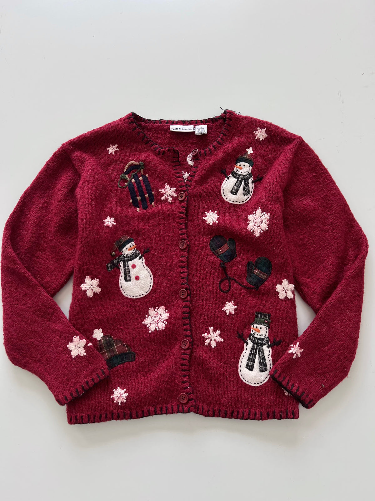 Croft&Barrow Embroidered Christmas Cardigan Sweater-Bust 46