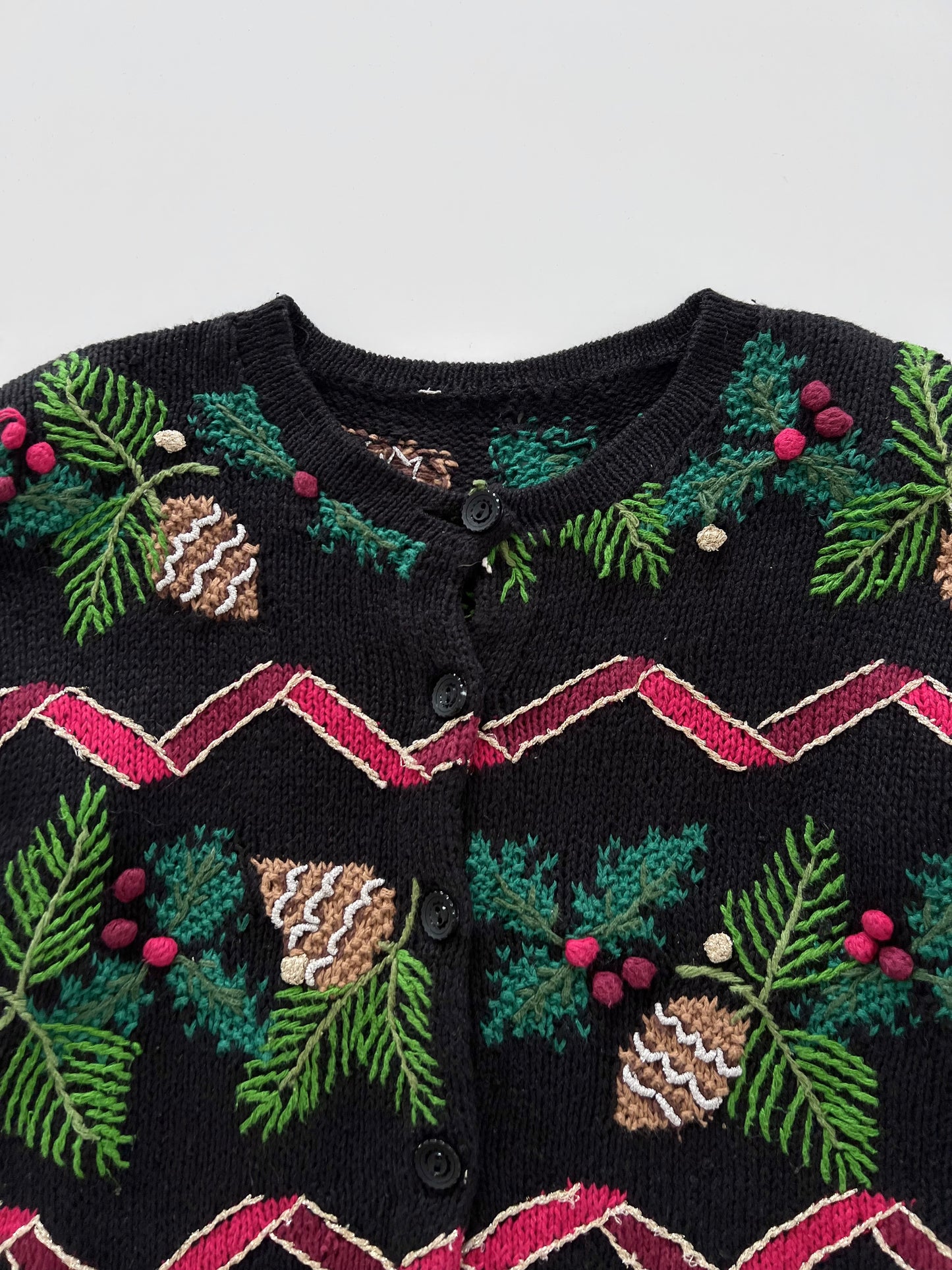 Hand Embroidered Vintage Sweater-Bust 44