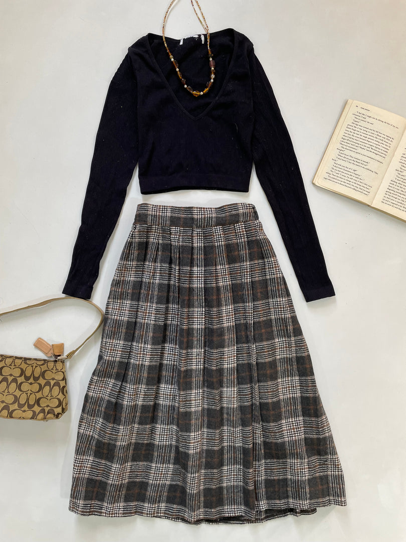 Vintage Warm Tweed Skirt-Waist 24 to 26