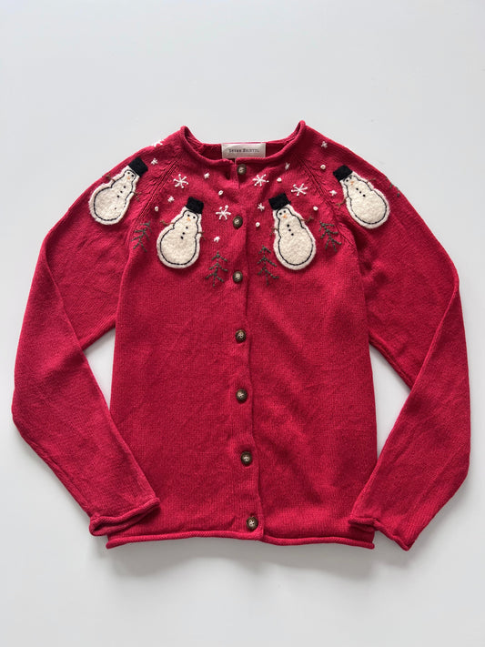Susan Bristol Christmas Embroidered Sweater Cardigan-Bust 38