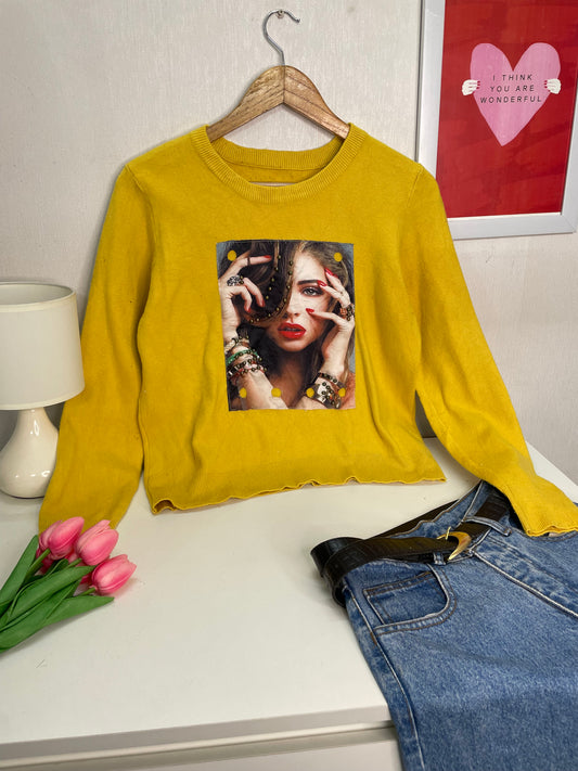 Yellow Soft Sweater - Bust 34 to 38