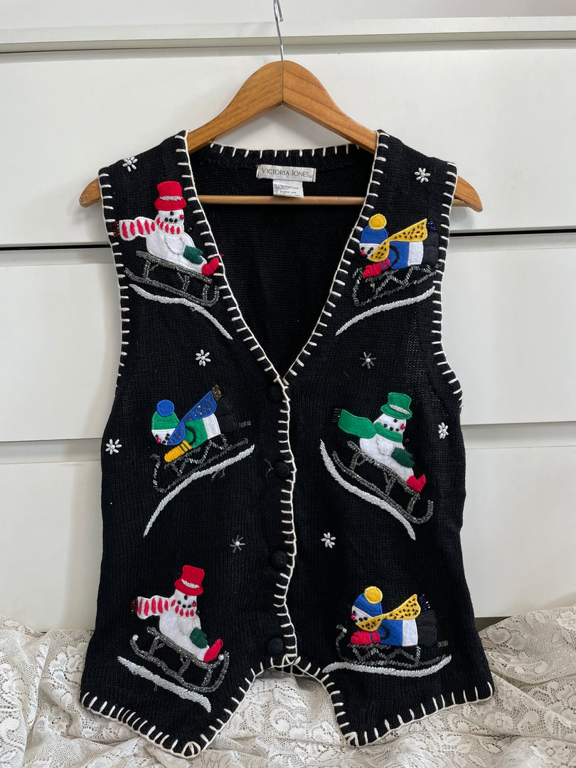 Vintage Christmas Sweater Vest-Bust 38