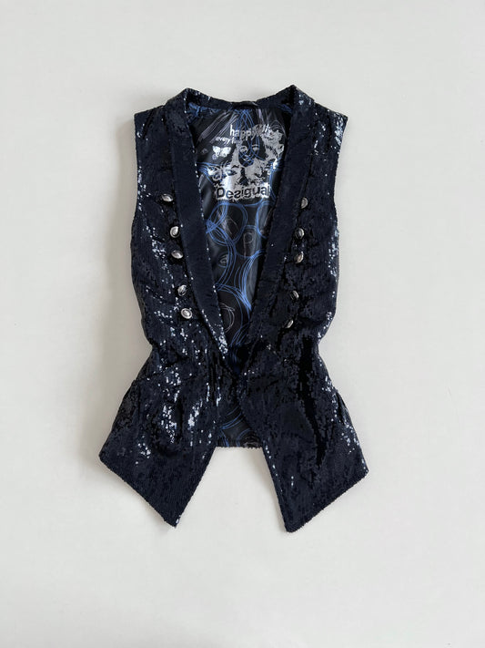 Desigual Vintage Sequin Waistcoat -Bust 36