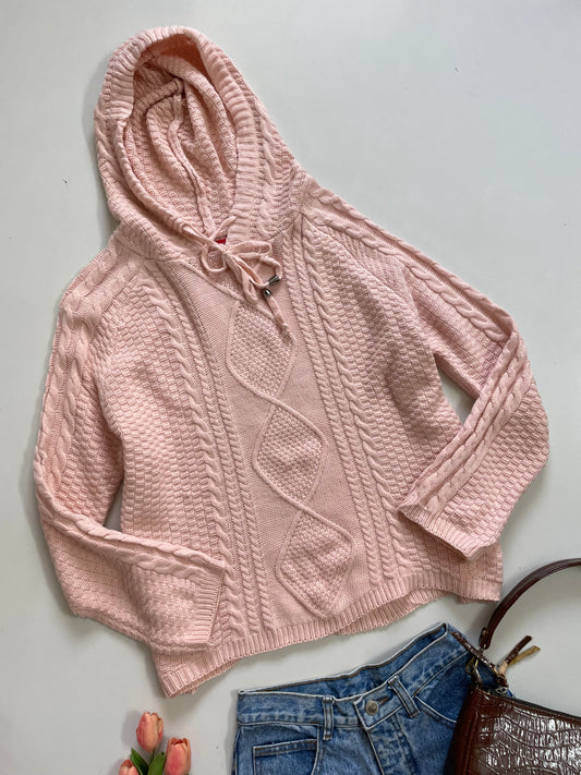 Baby Pink Hooded Sweater-Bust 36 to 40