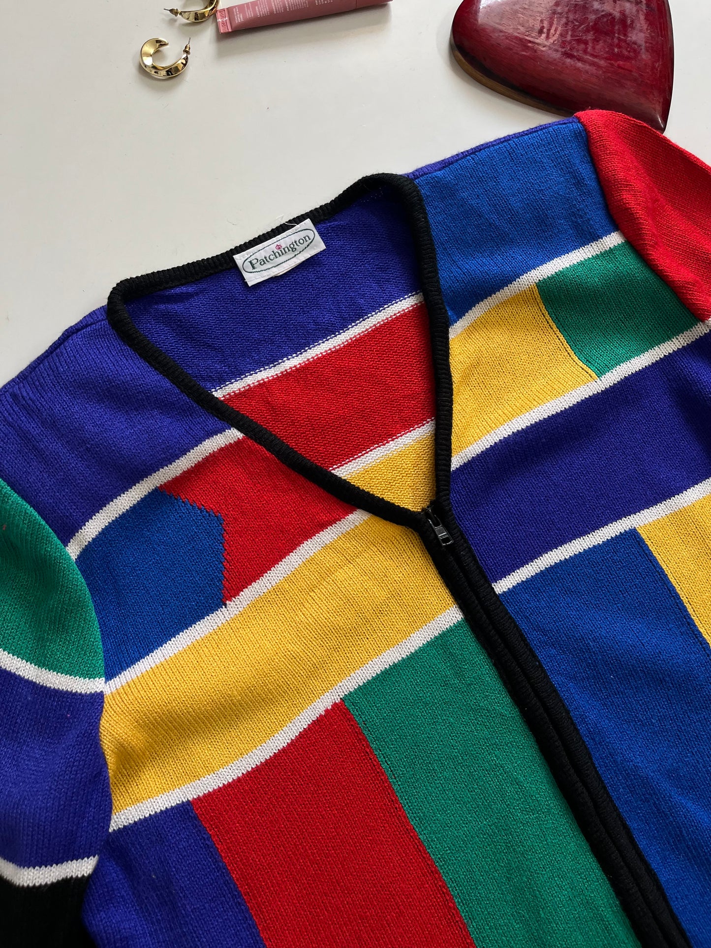 PATCHINGTON VINTAGE COLOURBLOCK SWEATER - BUST 34 to 38