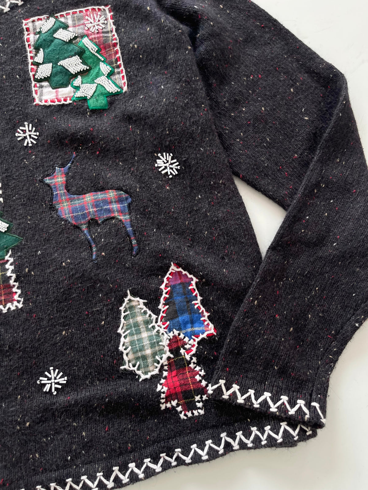 Lemon Grass Christmas Hand Embroidered Sweater-Bust 48