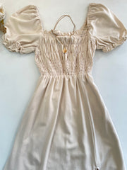 Smocked Puff Sleeve Dress-Bust 28 to 32