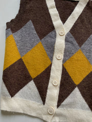 Argyle Sweater Vest-Bust 40