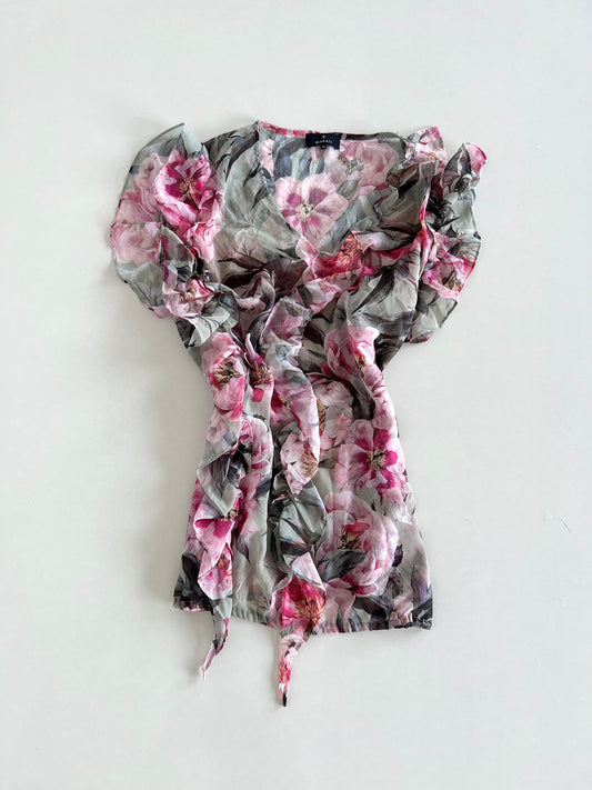 Monari Sheer Ruffle Top-Bust 40 to 42