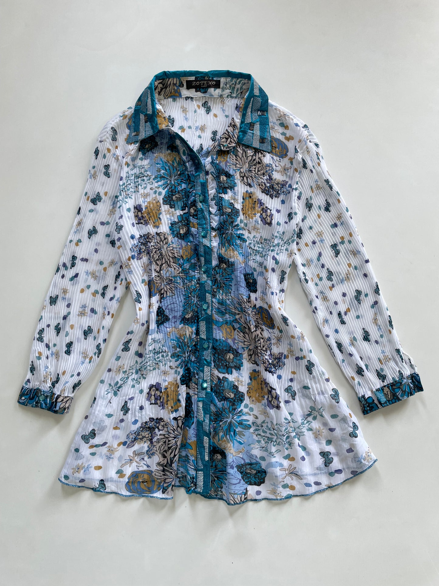 Vintage Ruffle Shirt-Bust 40 to 42