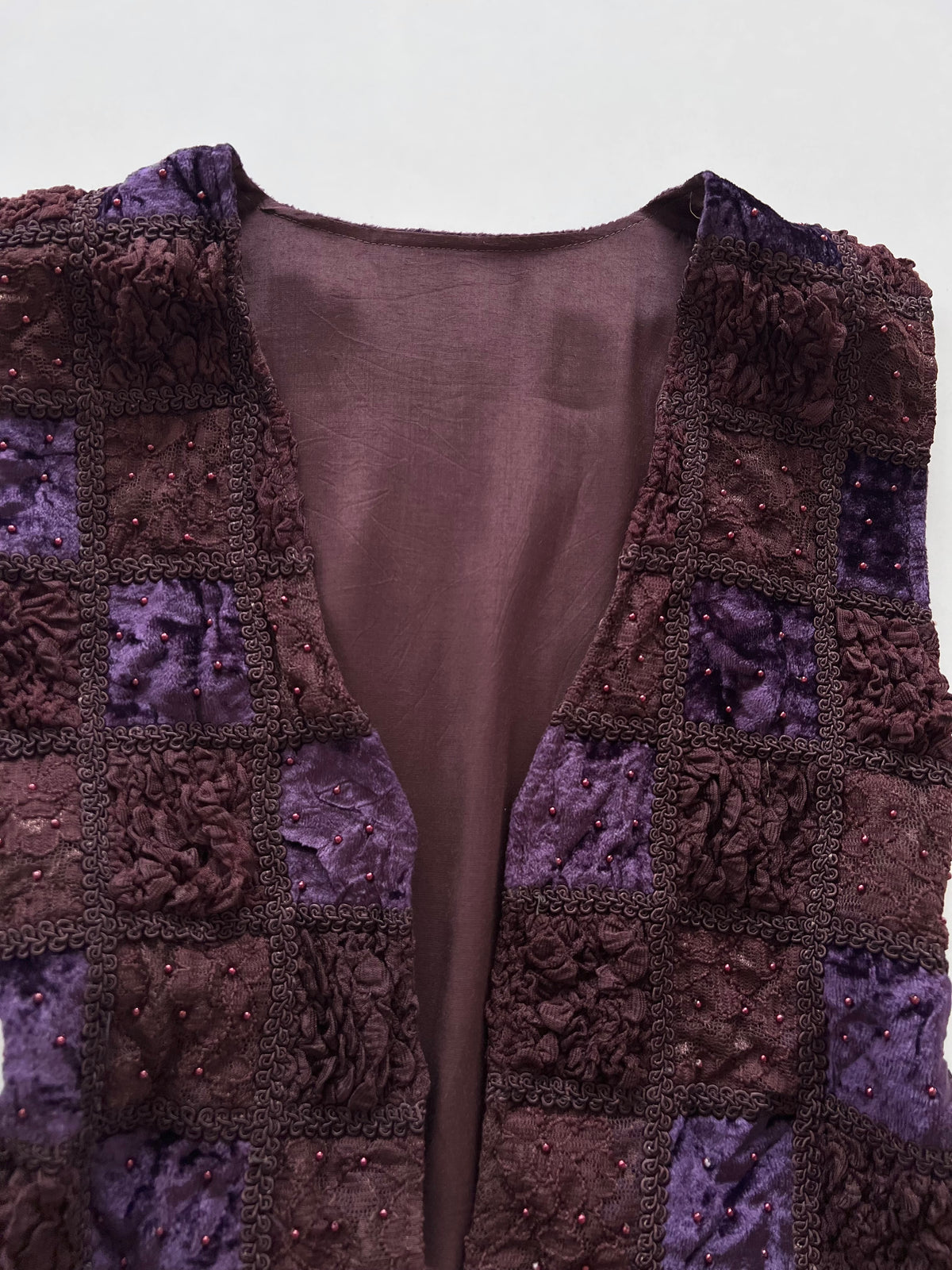 Vintage Embroidered Velvet Vest-Bust 40